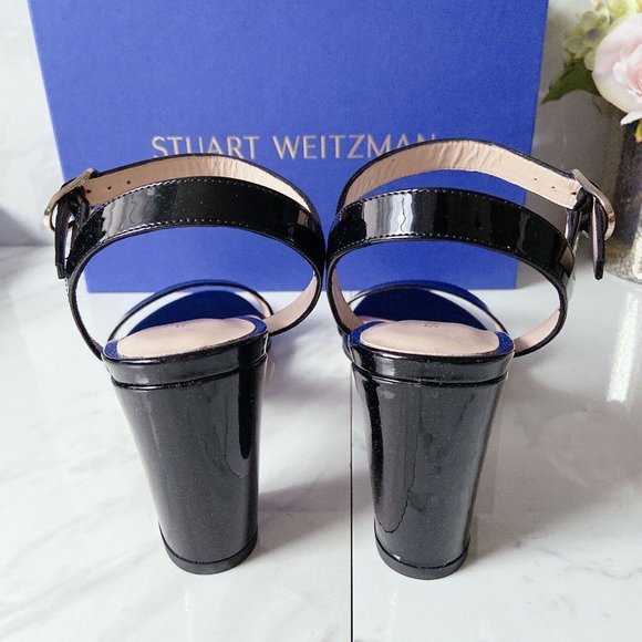 Stuart Weitzman Ankle Strap Heel Sandal Black - Picture 4 of 9